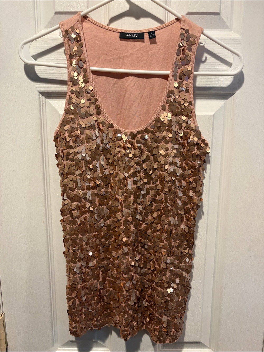 Apt. 9 Rose Gold Sequin Tank Top